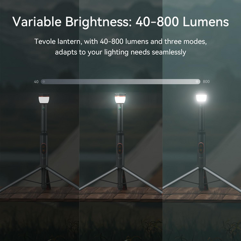 Camping Light Telescopic & Collapsible: 800 Lumens IP65 Waterproof Smart Remote Magnetic Base USB Rechargeable Battery Adjustable Height for Outdoor Adventure Hiking Emergency Lighting
