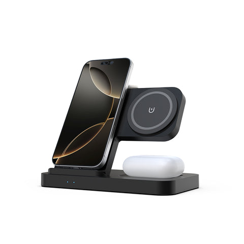 4 in 1 Wireless Charger with Alarm Clock Compatible for Galaxy Watch 8/7/Ultra/FE/6 Pro Galaxy S25/Ultra/S25+/S24/S23/Note 20/Z Flip 7/6/5 Fold 6 Galaxy Buds 3/2/Pro Multiple Devices Charging Station